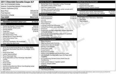 2011 Chevrolet Corvette w/2LT
