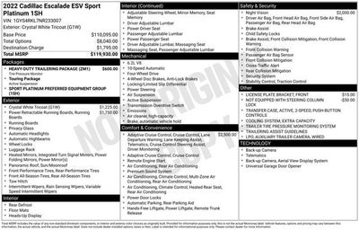2022 Cadillac Escalade ESV Sport Platinum