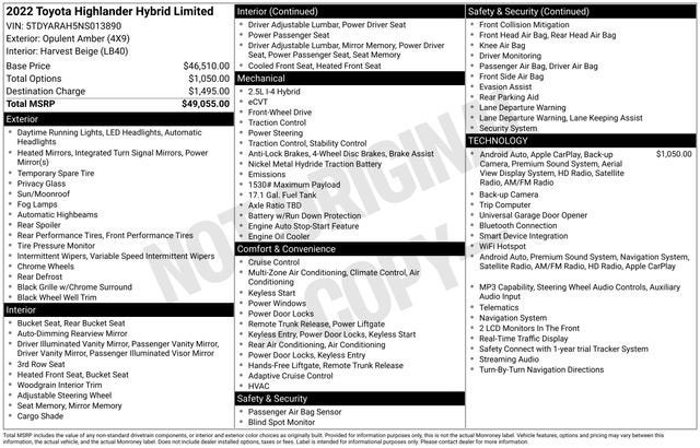 2022 Toyota Highlander Hybrid Limited