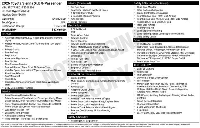 2026 Toyota Sienna XLE