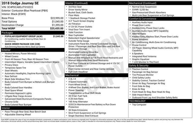 2018 Dodge Journey SE