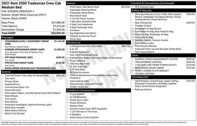 2021 RAM 2500 Tradesman