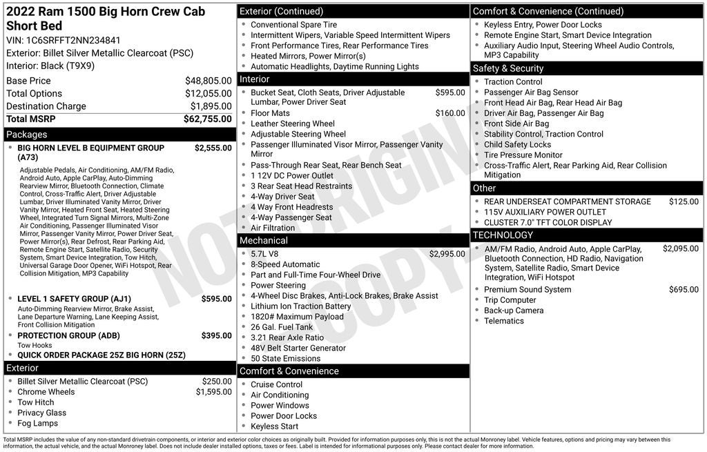 2022 RAM 1500 Big Horn/Lone Star