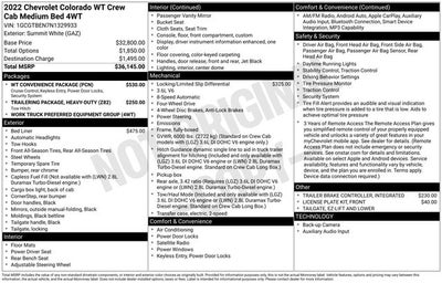 2022 Chevrolet Colorado Work Truck