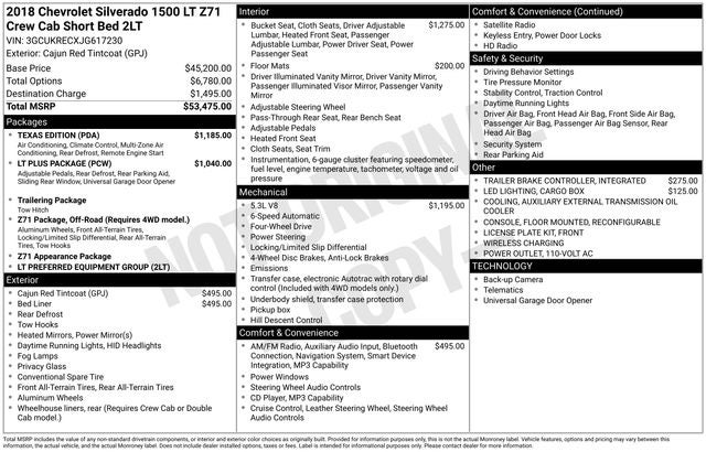 2018 Chevrolet Silverado 1500 LT LT2