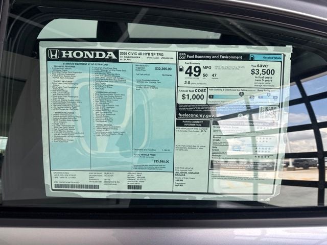 2026 Honda Civic Hybrid 2WD Sport Touring Hybrid