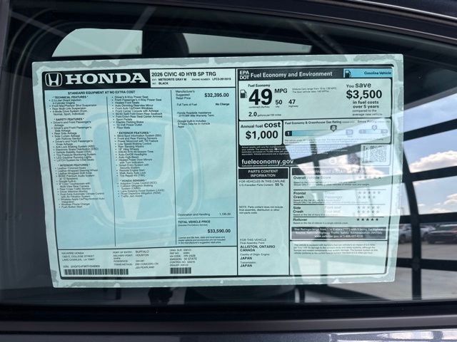 2026 Honda Civic Hybrid 2WD Sport Touring Hybrid