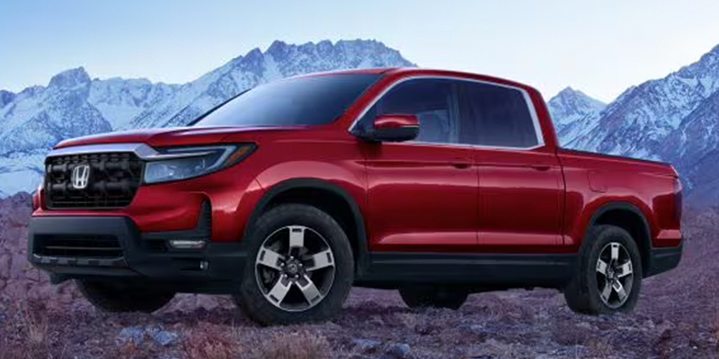 2026 Honda Ridgeline with Mountains Behind It