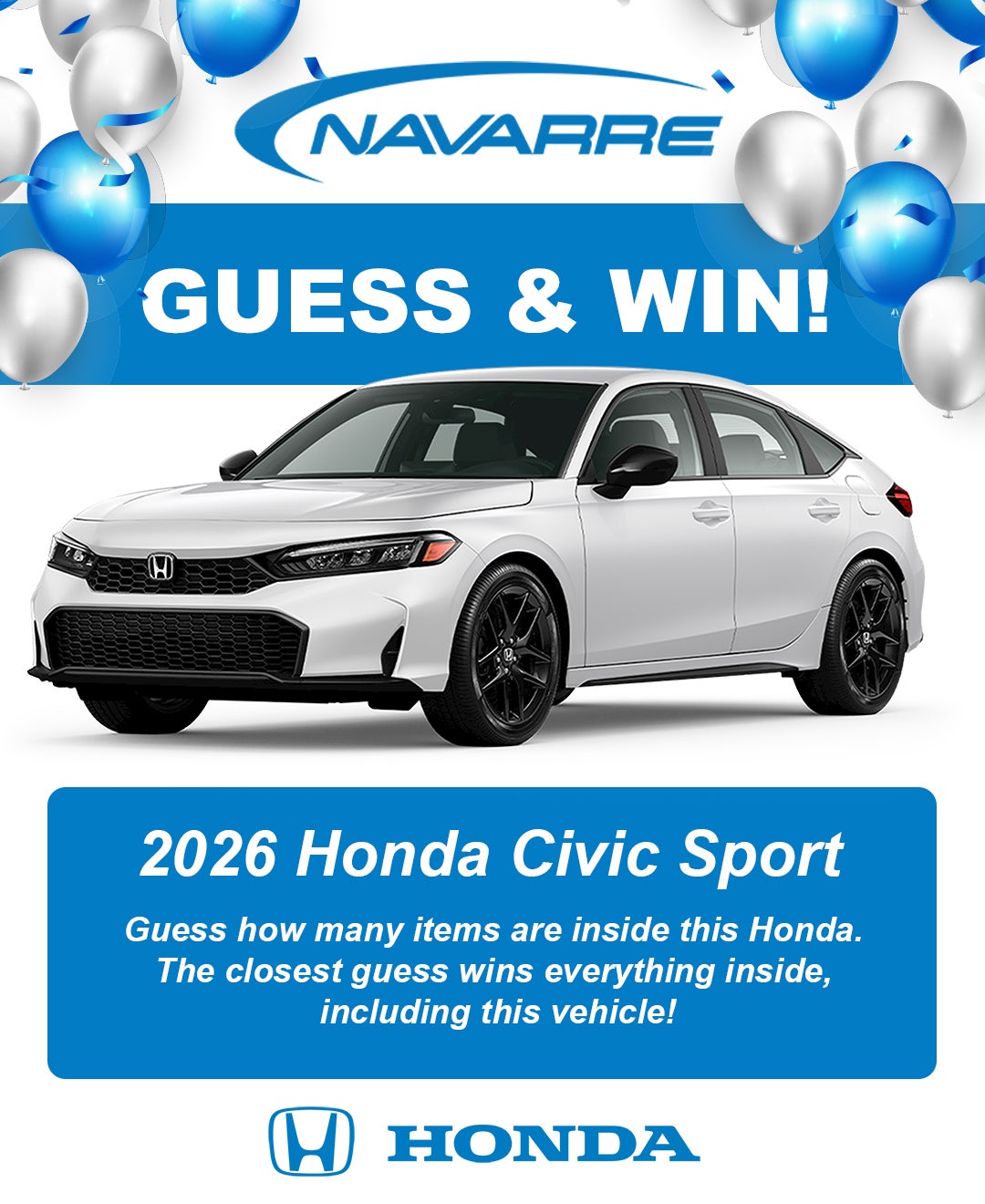 Guess and Win a 2026 Honda Civic Sport